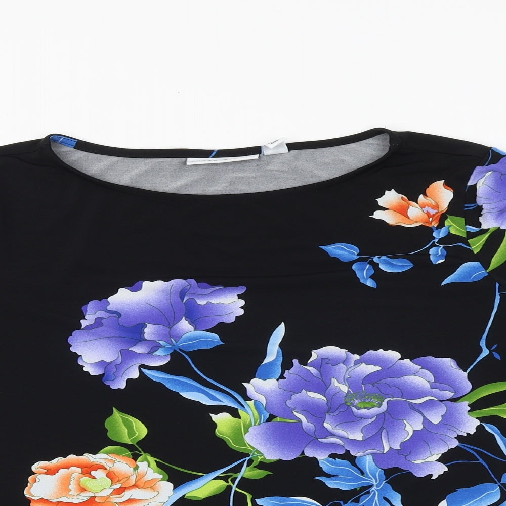 Womens UK Size S Susan Graver Black Basic Blouse