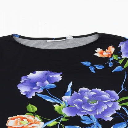 Womens UK Size S Susan Graver Black Basic Blouse