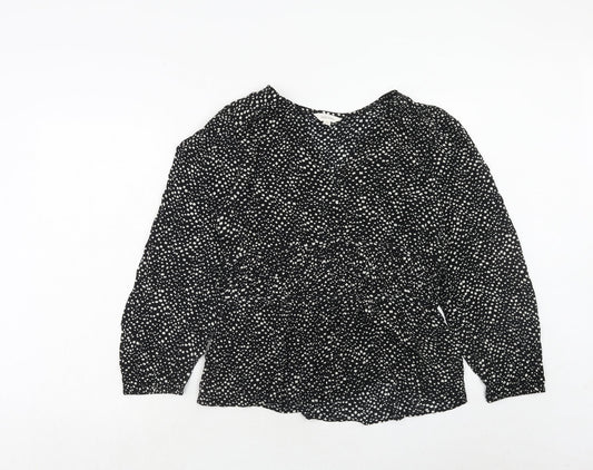 Womens UK Size 12 Per Una Black Basic Blouse