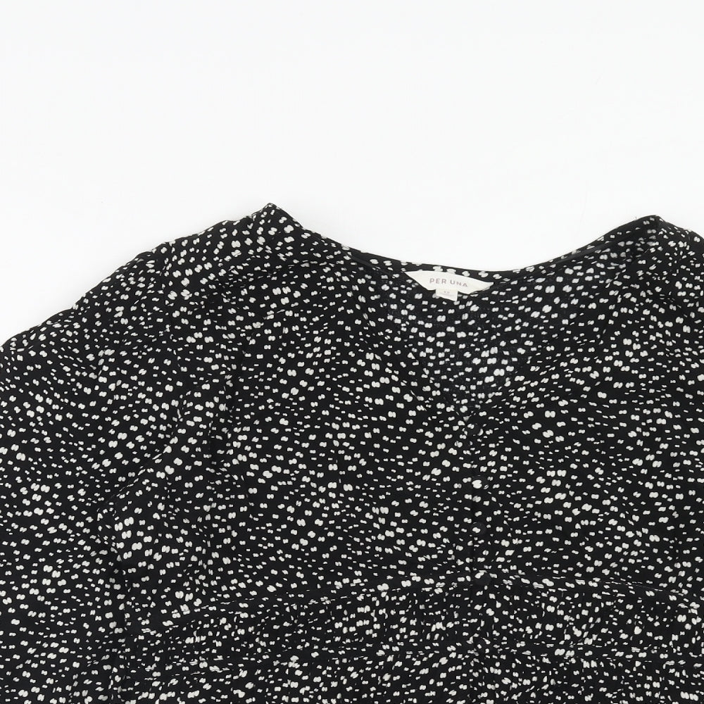 Womens UK Size 12 Per Una Black Basic Blouse