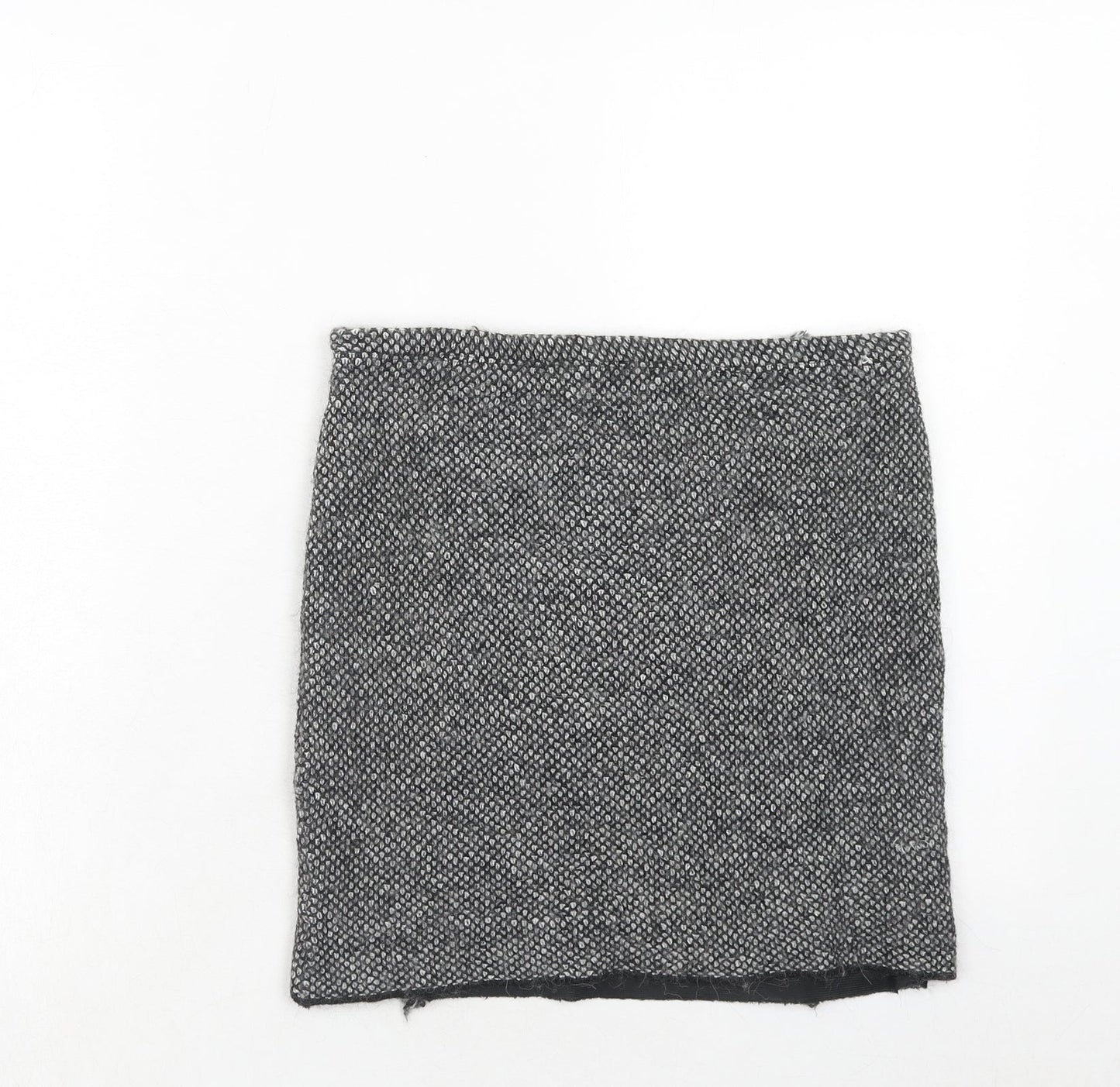 Maria Bellentani Womens Grey Geometric Acrylic A-Line Skirt Size 8