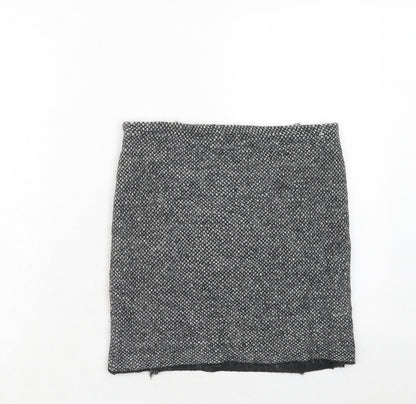 Maria Bellentani Womens Grey Geometric Acrylic A-Line Skirt Size 8