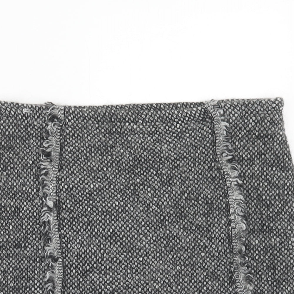 Maria Bellentani Womens Grey Geometric Acrylic A-Line Skirt Size 8