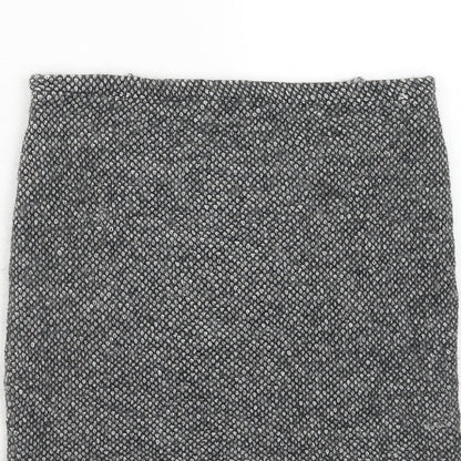 Maria Bellentani Womens Grey Geometric Acrylic A-Line Skirt Size 8