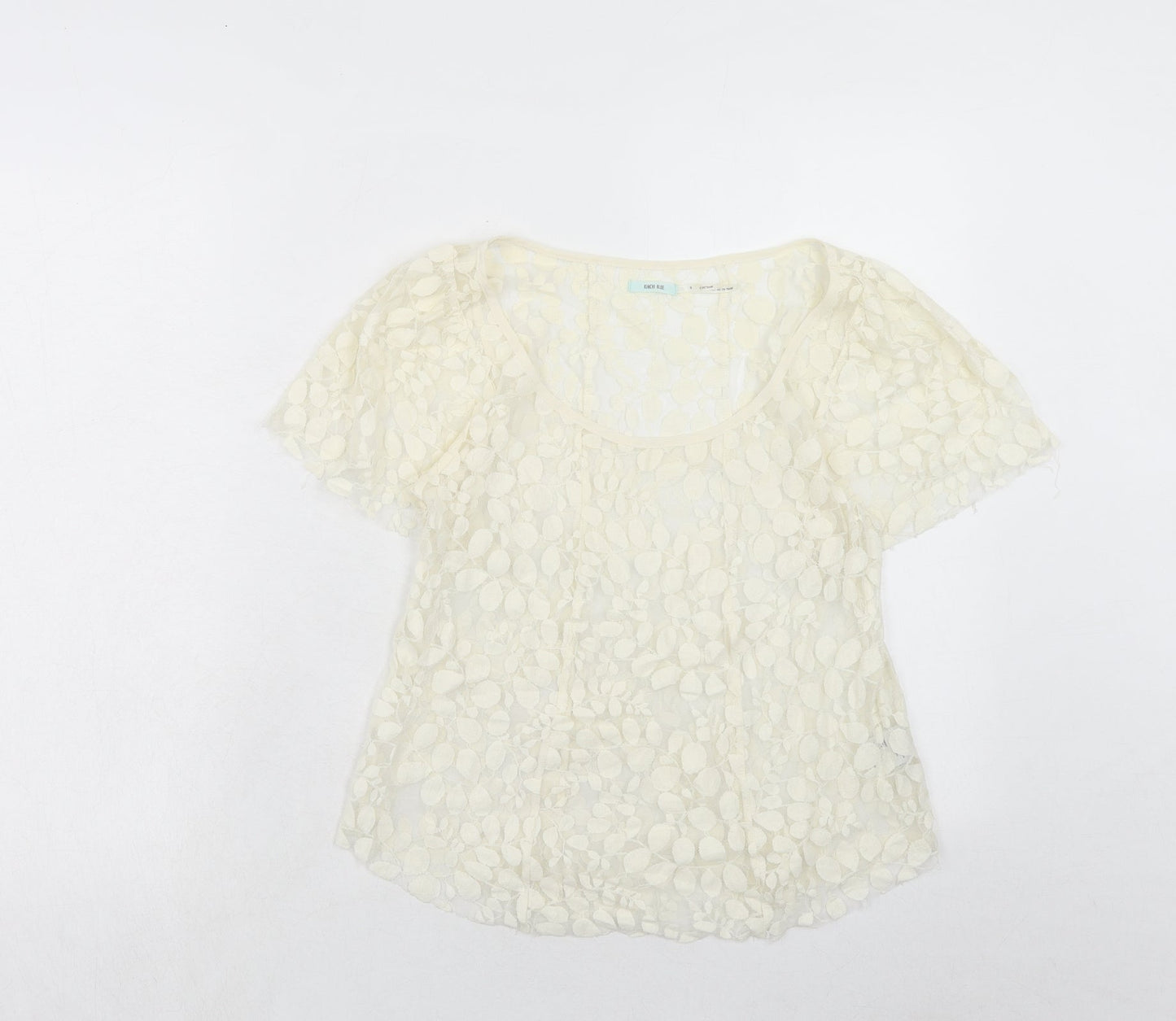 Womens UK Size S Kimchi Blue Ivory Basic T-Shirt