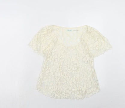 Womens UK Size S Kimchi Blue Ivory Basic T-Shirt