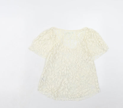 Womens UK Size S Kimchi Blue Ivory Basic T-Shirt