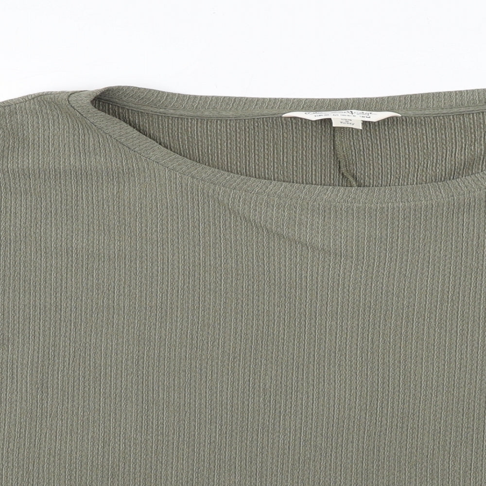 Miss Selfridge Womens Green Polyester Basic T-Shirt Size M Round Neck