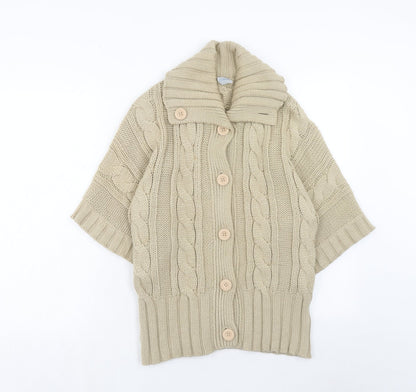 Womens UK Size 8 Oasis Brown Cardigan Jumper