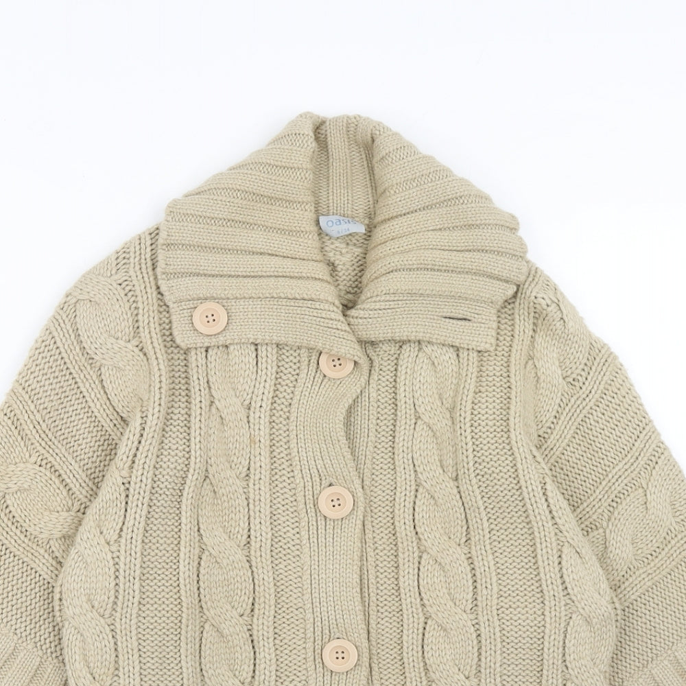 Womens UK Size 8 Oasis Brown Cardigan Jumper