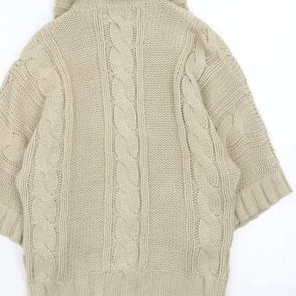 Womens UK Size 8 Oasis Brown Cardigan Jumper