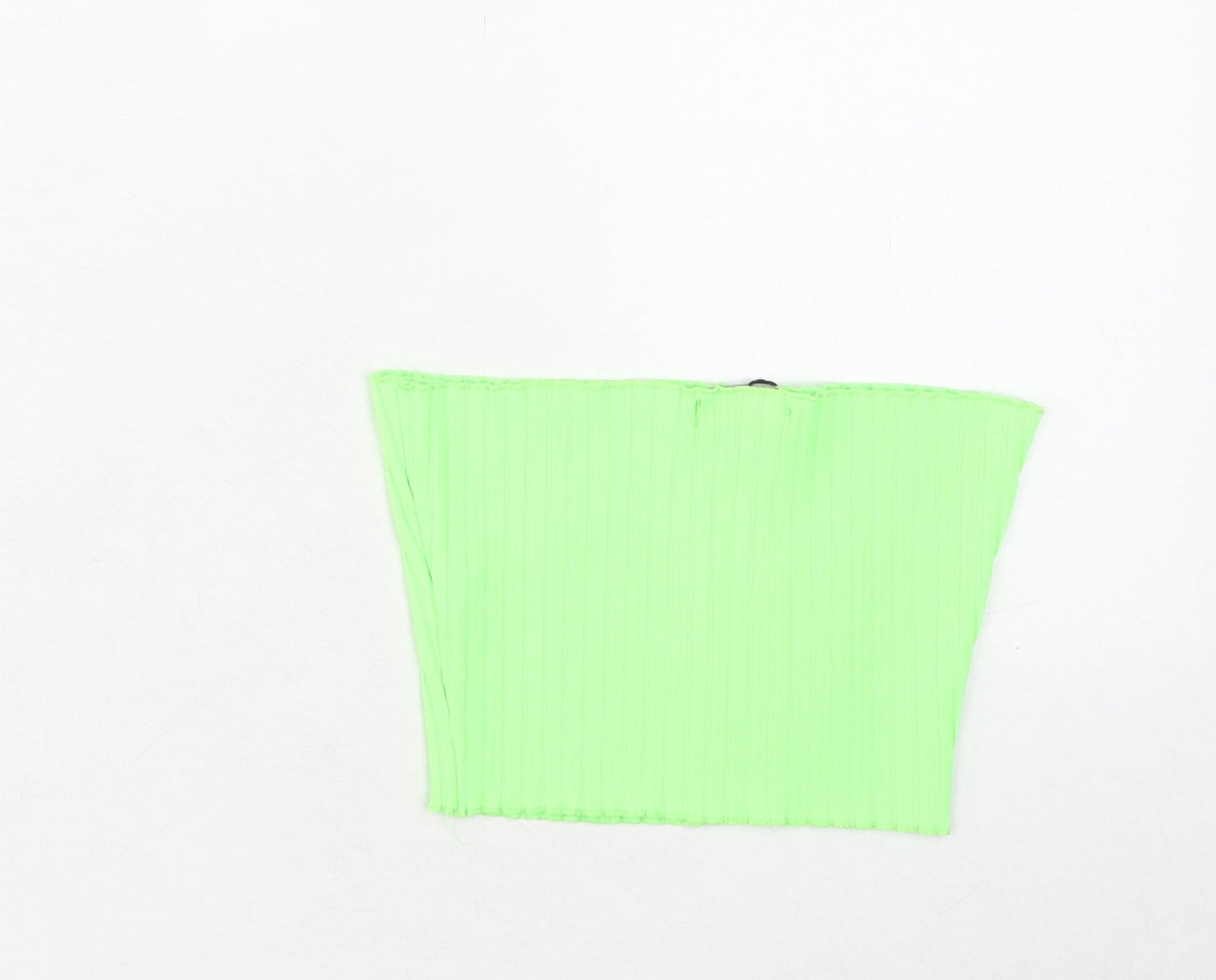 Womens UK Size 4 PRETTYLITTLETHING Green Cropped Tank