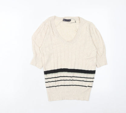 Womens UK Size 8 Marks and Spencer Beige Pullover Jumper