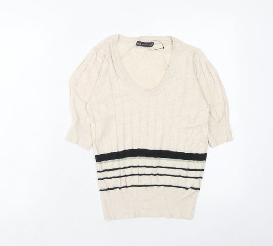 Womens UK Size 8 Marks and Spencer Beige Pullover Jumper