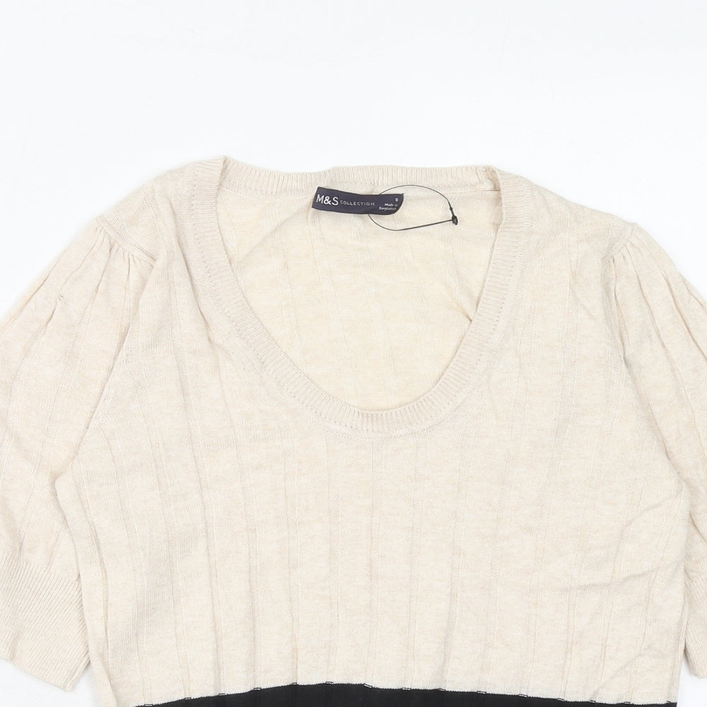 Womens UK Size 8 Marks and Spencer Beige Pullover Jumper
