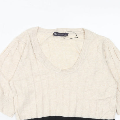 Womens UK Size 8 Marks and Spencer Beige Pullover Jumper
