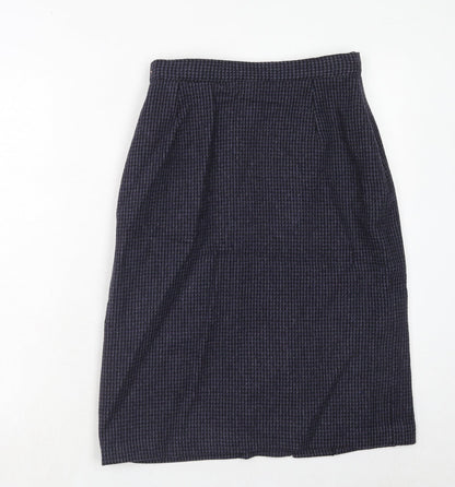 Etam Womens Purple Geometric Wool Straight & Pencil Skirt Size 16 Zip