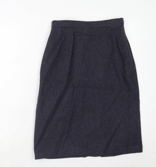 Etam Womens Purple Geometric Wool Straight & Pencil Skirt Size 16 Zip