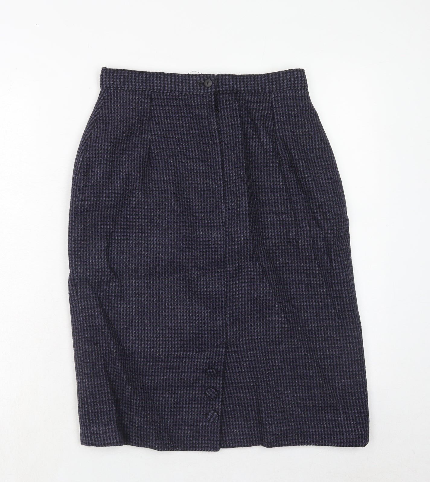 Etam Womens Purple Geometric Wool Straight & Pencil Skirt Size 16 Zip
