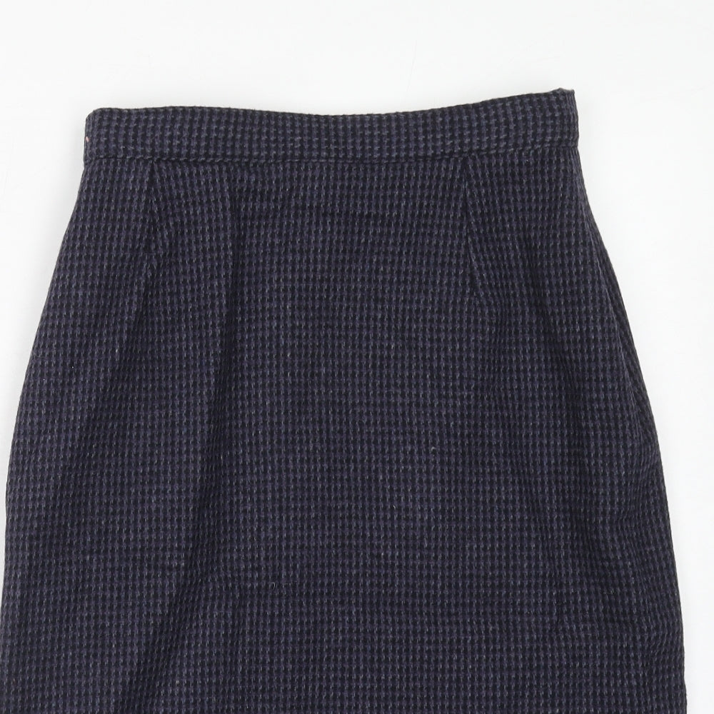 Etam Womens Purple Geometric Wool Straight & Pencil Skirt Size 16 Zip