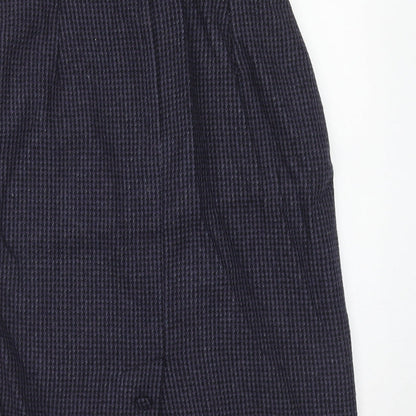 Etam Womens Purple Geometric Wool Straight & Pencil Skirt Size 16 Zip