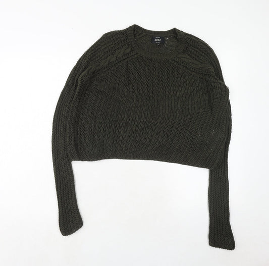 Womens UK Size XS Only Green Pullover Jumper