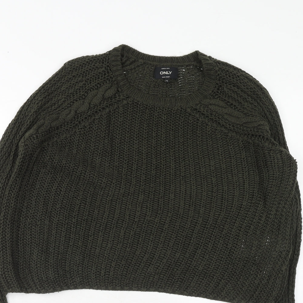 Womens UK Size XS Only Green Pullover Jumper