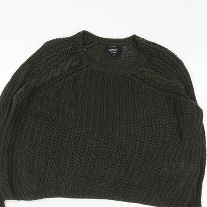 Womens UK Size XS Only Green Pullover Jumper