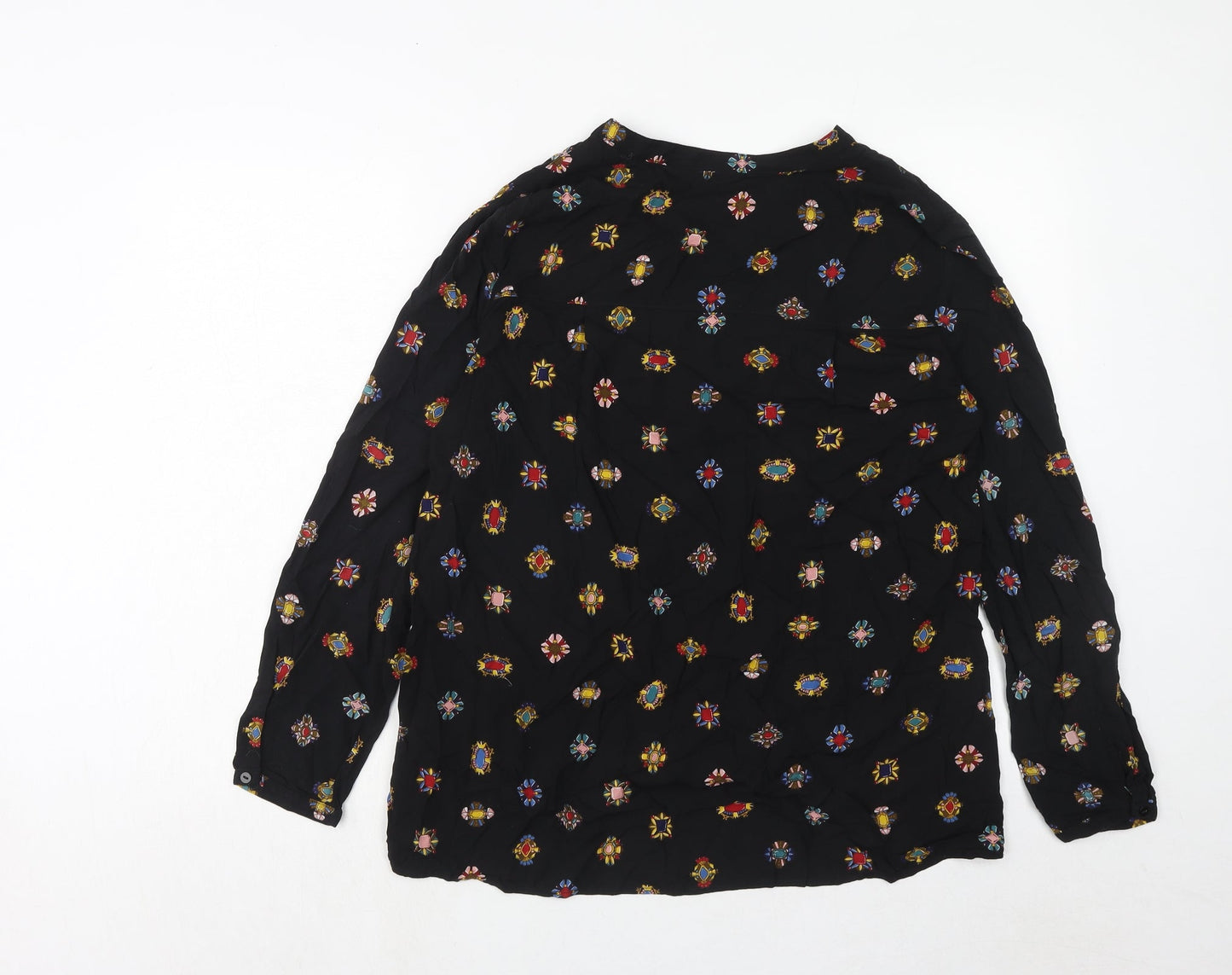 Womens UK Size M Zara Black Basic Button-Up