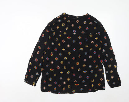 Womens UK Size M Zara Black Basic Button-Up