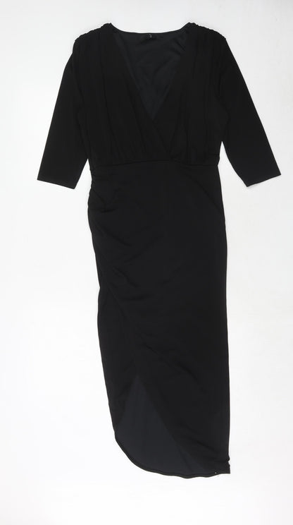 Missguided Womens Black Polyester Sheath Size 10 V-Neck Pullover