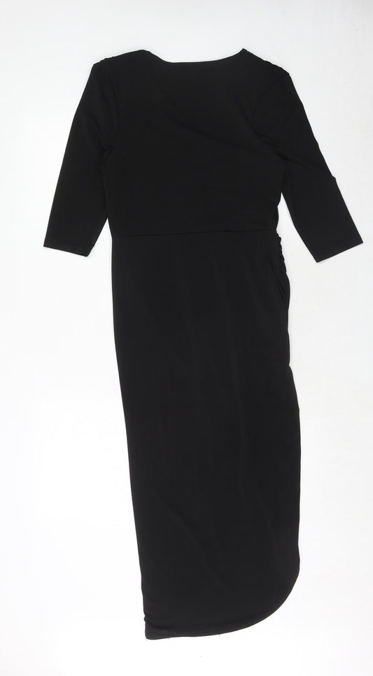 Missguided Womens Black Polyester Sheath Size 10 V-Neck Pullover