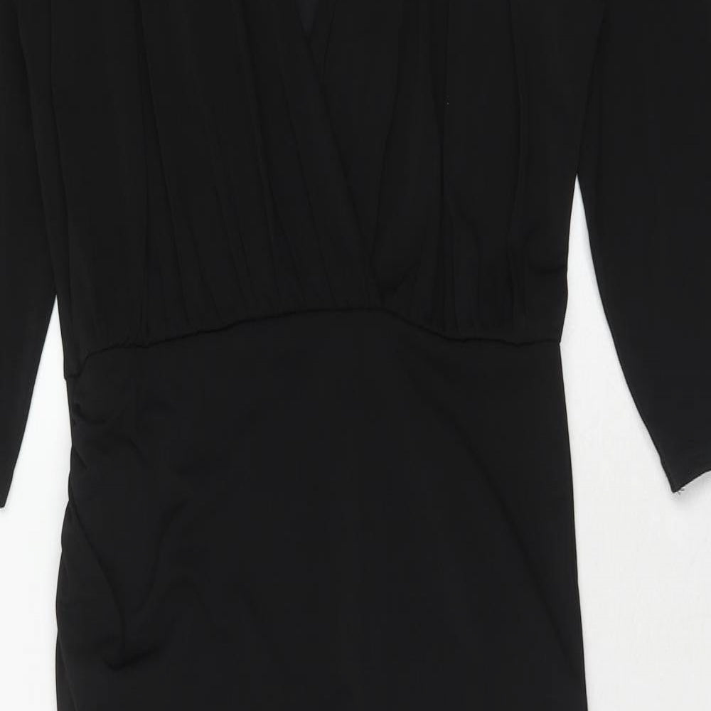 Missguided Womens Black Polyester Sheath Size 10 V-Neck Pullover