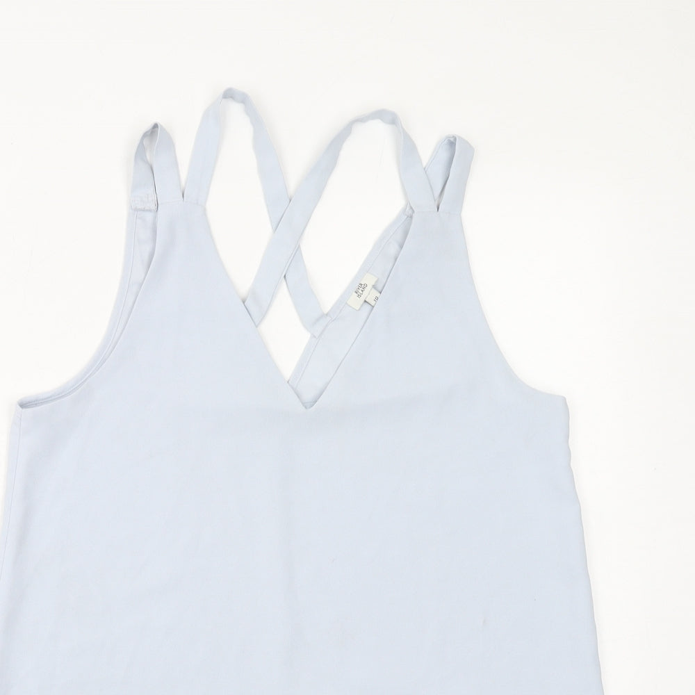 Womens UK Size 10 River Island Blue Basic Tank