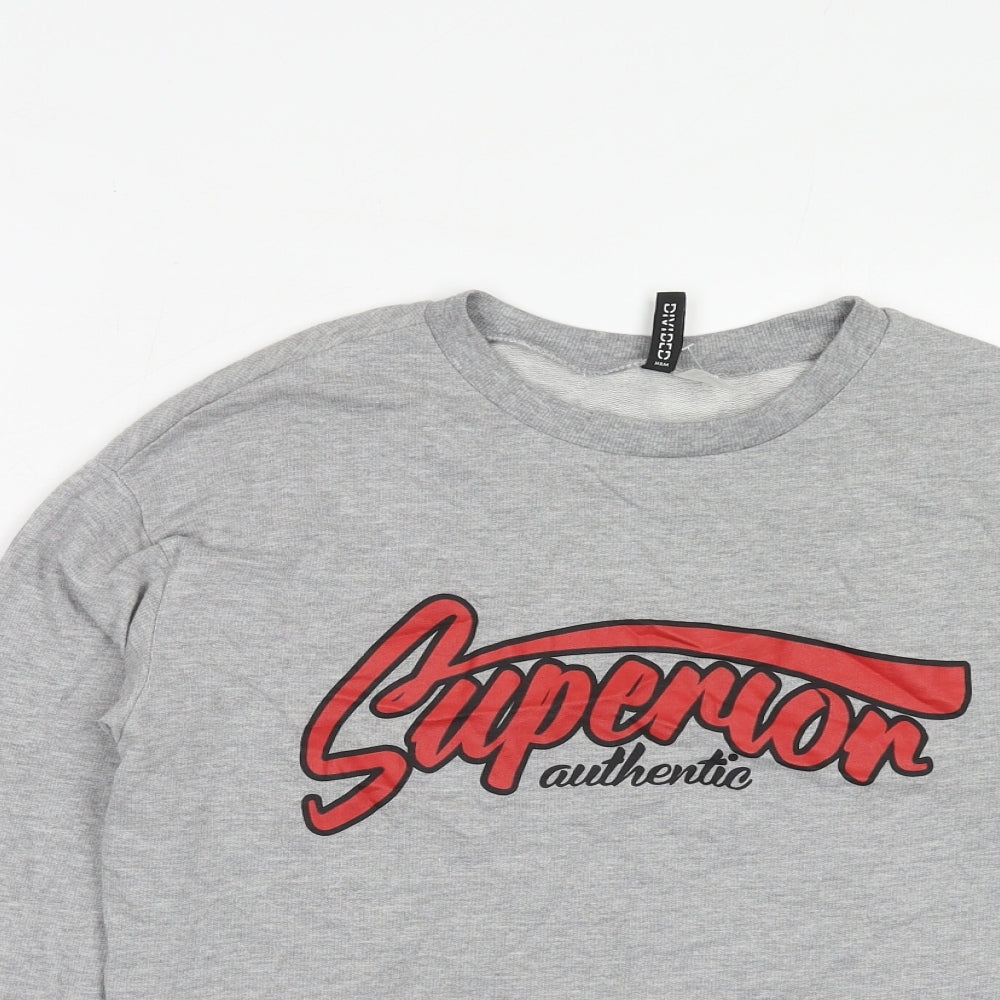 H&M Womens Grey Cotton Pullover Sweatshirt Size S Pullover - Superior