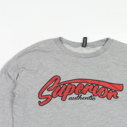 H&M Womens Grey Cotton Pullover Sweatshirt Size S Pullover - Superior