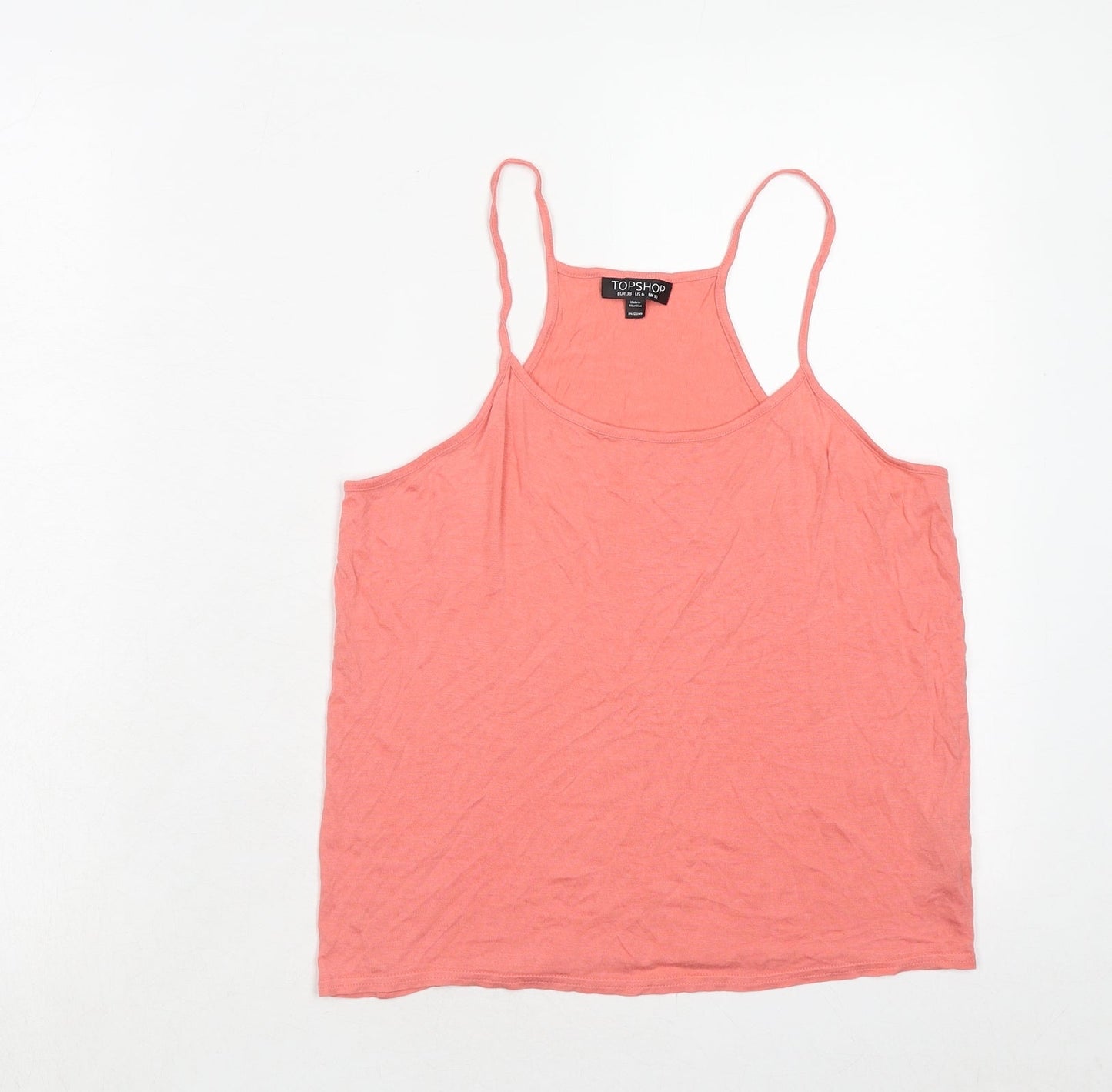 Womens UK Size 10 Topshop Pink Basic Tank