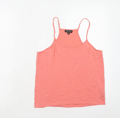 Womens UK Size 10 Topshop Pink Basic Tank