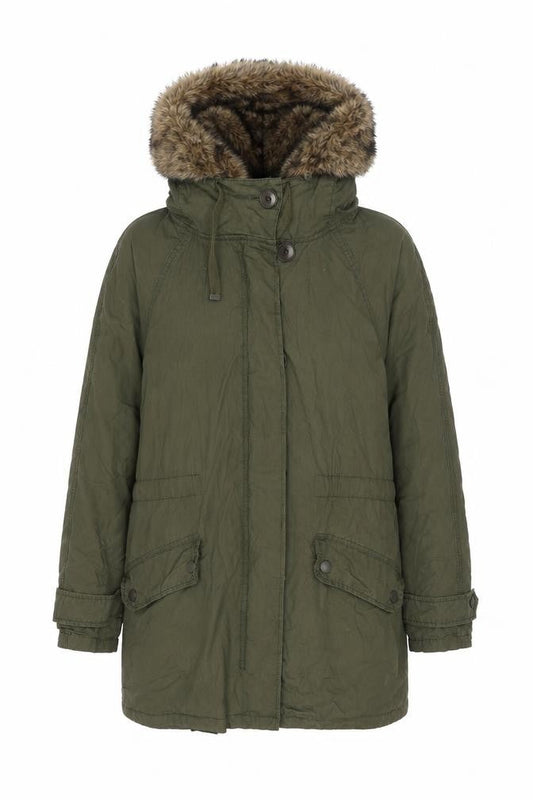 Womens UK Size 6 Topshop Green Parka Coat