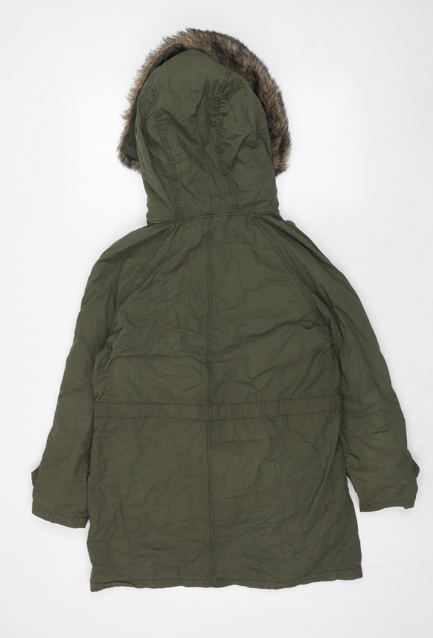 Womens UK Size 6 Topshop Green Parka Coat