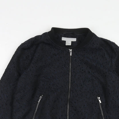 Womens UK Size 8 H&M Blue Bomber Jacket