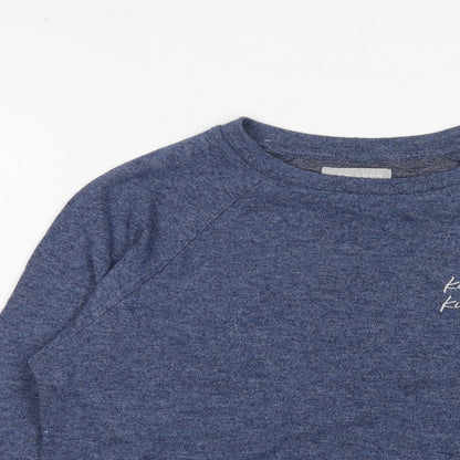 New Look Womens Blue Polyester Pullover Sweatshirt Size S Pullover - Kinda Care Kinda Don't