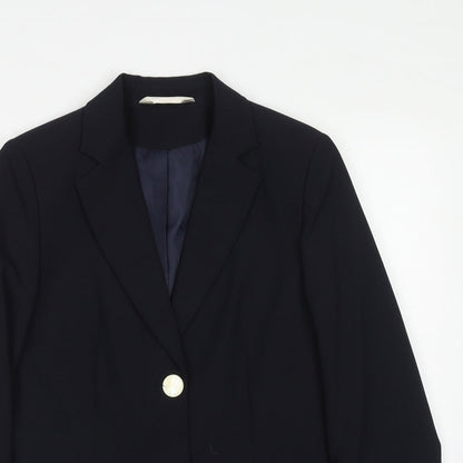 For Women Womens Blue Polyester Jacket Suit Jacket Size 10