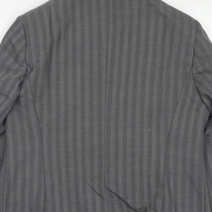 Max Pierre Womens Grey Striped Wool Jacket Suit Jacket Size 14