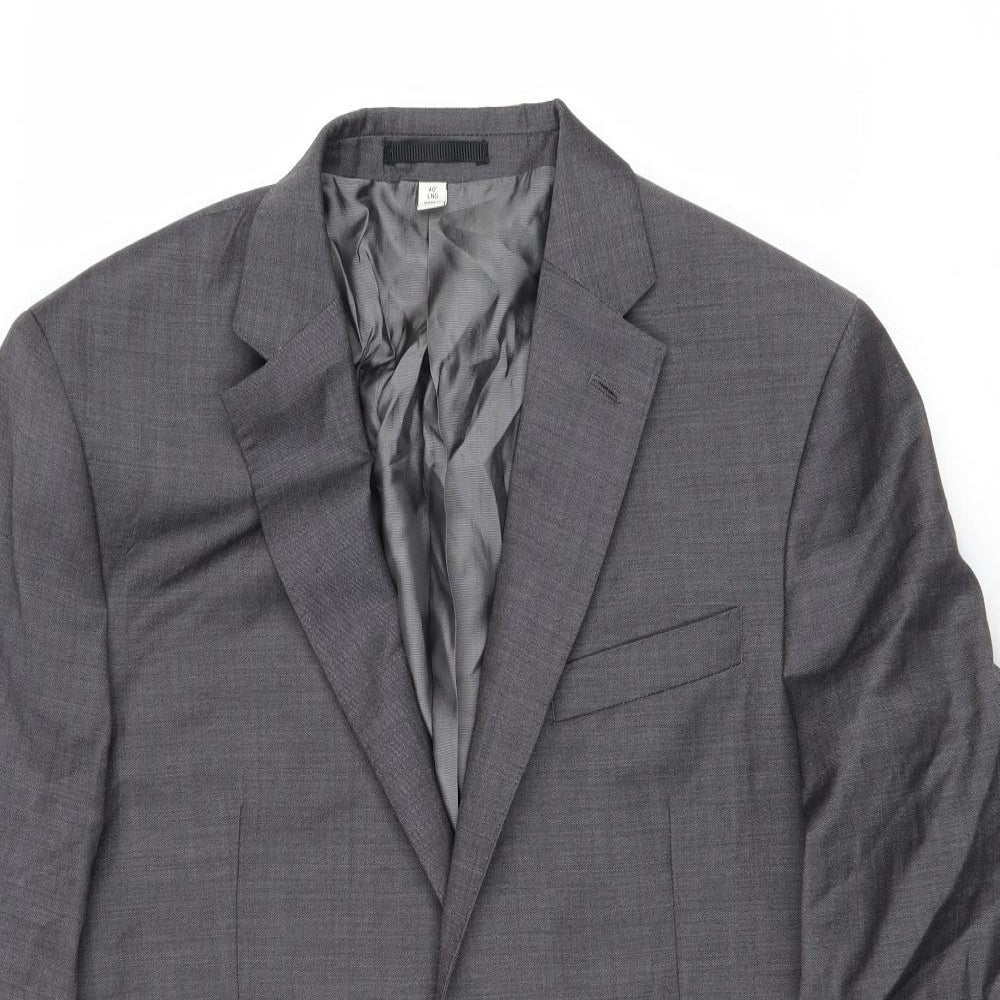 Autograph Mens Grey Wool Jacket Suit Jacket Size 40 Regular