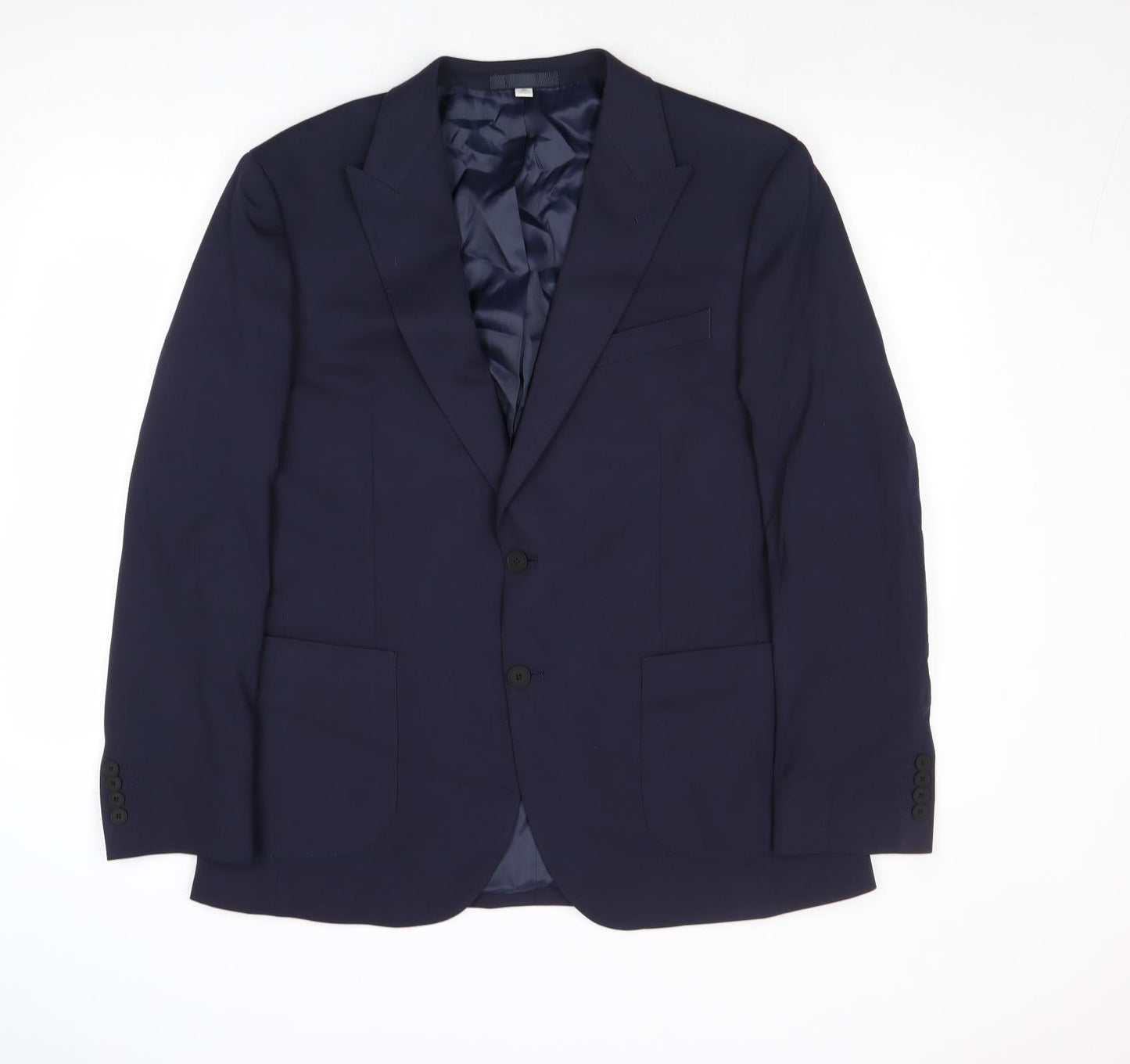 Autograph Mens Blue Polyester Jacket Suit Jacket Size 42 Regular