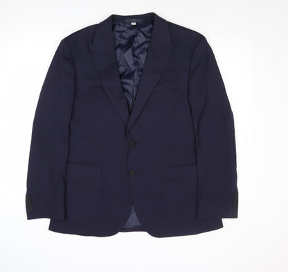 Autograph Mens Blue Polyester Jacket Suit Jacket Size 42 Regular