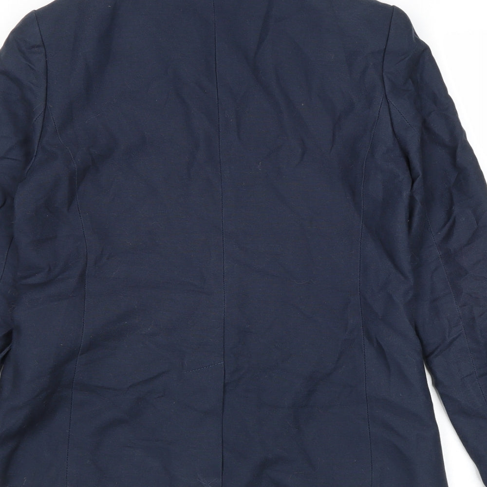 Jack Wills Womens Blue Cotton Jacket Blazer Size 8