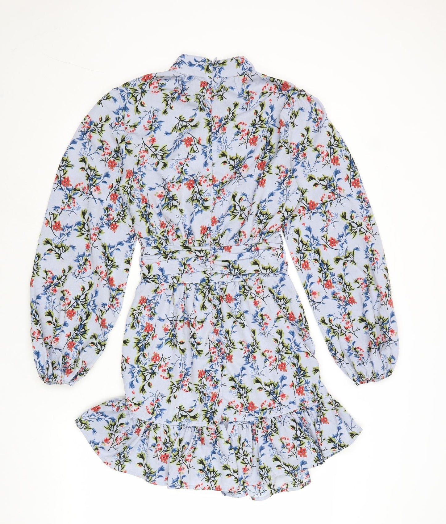 PRETTYLITTLETHING Womens Multicoloured Floral Polyester Mini Size 6 Mock Neck Zip