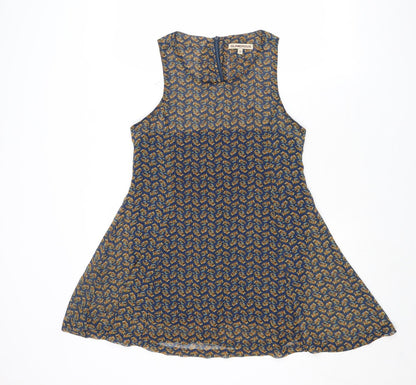 Glamourous Womens Multicoloured Geometric Polyester Trapeze & Swing Size 10 Scoop Neck Zip